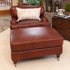 Cambridge Leather Chair and Ottoman Set in Acorn - ELE-CMB-2PC-SC-SO-ACOR-1