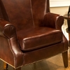 Camden Wingback Leather Club Chair in Brown Raisin - ELE-CAM-SC-RAIS-1-NH7306