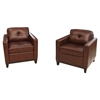 Carlton 2 Pieces Top Grain Leather Accent Chairs - Raisin - ELE-CRL-2PC-SC-SC-RAIS-1