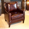 Java Saddle Brown Leather Club Chair with Tapered Wood Feet - ELE-JAV-SC-SADD-1