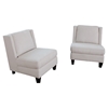 Malibu 2-Piece Fabric Armless Chairs - Seashell - ELE-MAL-2PC-AC-AC-SEAS-7
