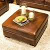 Soho Top Grain Leather Cocktail Ottoman in Rustic Brown - ELE-SOH-CO-RUST-1