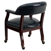 Conference Chair - Casters, Navy, Faux Leather - FLSH-B-Z100-NAVY-GG
