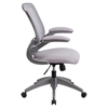 Mid Back Mesh Swivel Task Chair - Gray Frame, Flip-Up Arms, Gray - FLSH-BL-ZP-8805-GY-GG