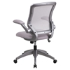 Mid Back Mesh Swivel Task Chair - Gray Frame, Flip-Up Arms, Gray - FLSH-BL-ZP-8805-GY-GG