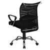 Mid Back Mesh Swivel Chair - Adjustable Lumbar Support, Black - FLSH-BT-2905-GG