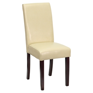 Leather Parsons Chair - Ivory 