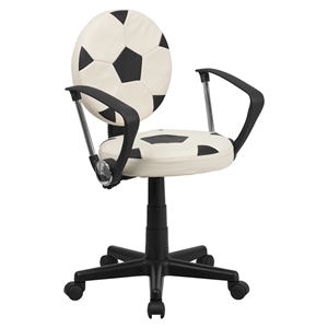 Soccer Task Chair - with Arms, Height Adjustable, Swivel 