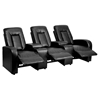 Eclipse Series 3-Seat Theater Seating Unit - Recliner, Black - FLSH-BT-70259-3-BK-GG