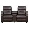 Futura Series 2 Seat Leather Theater Seating Unit Recliner