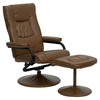 Leather Recliner and Ottoman - Wrapped Base, Palimino - FLSH-BT-7862-PALIMINO-GG