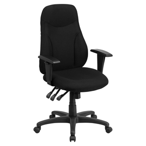 Swivel Task Chair - Multi Functional, High Back, Black 
