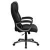 Leather Executive Office Chair - High Back, Swivel, Black - FLSH-BT-9066-BK-GG