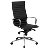 Ribbed Leather Executive Office Chair - High Back, Swivel, Black - FLSH-BT-9826H-BK-GG