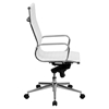 Ribbed Leather Executive Office Chair - High Back, Swivel, White - FLSH-BT-9826H-WH-GG