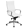 Ribbed Leather Executive Office Chair - High Back, Swivel, White - FLSH-BT-9826H-WH-GG