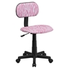 Zebra Swivel Task Chair - Pink and White - FLSH-BT-Z-PK-GG