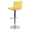 Faux Leather Barstool - Yellow, Button Tufted, Adjustable Height - FLSH-CH-112080-YEL-GG