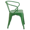 Metal Chair - with Arms, Green - FLSH-CH-31270-GN-GG