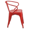 Metal Chair - with Arms, Red - FLSH-CH-31270-RED-GG