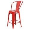 24" Metal Stool - Counter Height, Red - FLSH-CH-31320-24GB-RED-GG