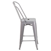 24" Metal Stool - Counter Height, Silver - FLSH-CH-31320-24GB-SIL-GG