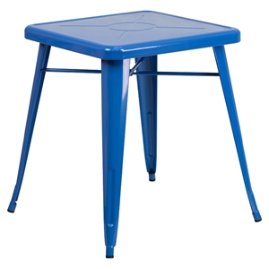 23.75" Square Metal Table - Blue 