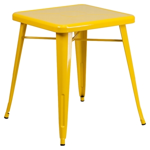 23.75" Square Metal Table - Yellow 