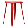 3 Pieces Square Metal Bar Set - Red, Backless Barstools - FLSH-CH-31330B-2-30SQ-RED-GG
