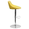 Adjustable Height Barstool - Bucket Seat, Faux Leather, Yellow - FLSH-CH-82028-MOD-YEL-GG