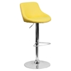 Adjustable Height Barstool - Bucket Seat, Faux Leather, Yellow - FLSH-CH-82028-MOD-YEL-GG