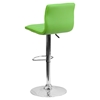 Adjustable Height Barstool - Faux Leather, Green - FLSH-CH-92023-1-GRN-GG