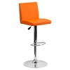 Adjustable Height Barstool - Orange, Faux Leather - FLSH-CH-92066-ORG-GG
