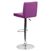 Adjustable Height Barstool - Purple, Faux Leather - FLSH-CH-92066-PUR-GG