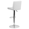Adjustable Height Barstool - White, Faux Leather - FLSH-CH-92066-WH-GG