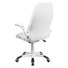 Leather Executive Swivel Office Chair - High Back, Flip Up Arms, White - FLSH-CH-CX0176H06-WH-GG