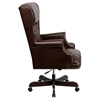 Leather Executive Swivel Office Chair - High Back, Nailhead, Brown - FLSH-CI-J600-BRN-GG