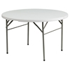 48" Round Bi-Fold Granite Plastic Folding Table - White - FLSH-DAD-122RZ-GG