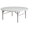 72" Round Bi-Fold Granite Plastic Folding Table - White - FLSH-DAD-183RZ-GG