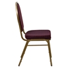 Hercules Series Stacking Banquet Chair - Dome Back, Burgundy, Gold Frame - FLSH-FD-C03-ALLGOLD-EFE1679-GG