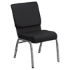 Hercules Series 18.5" Patterned Fabric Stacking Church Chair - Black - FLSH-FD-CH02185-SV-JP02-GG