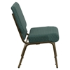 Hercules Series 21" Extra Wide Hunter Stacking Church Chair - Green - FLSH-FD-CH0221-4-GV-S0808-GG