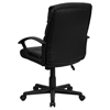 Leather Swivel Task Chair - Mid Back, Black - FLSH-GO-1004-BK-LEA-GG