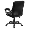 Leather Overstuffed Task Chair - Mid Back, Swivel, Black - FLSH-GO-724M-MID-BK-LEA-GG