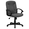 Executive Swivel Office Chair - Mid Back, Nylon Arms, Gray - FLSH-GO-ST-6-GY-GG