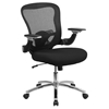 Executive Swivel Office Chair - Mid Back, Adjustable Arms, Black - FLSH-GO-WY-87-2-GG