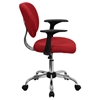 Mesh Swivel Task Chair - Mid Back, with Arms, Red - FLSH-H-2376-F-RED-ARMS-GG