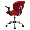 Mesh Swivel Task Chair - Mid Back, with Arms, Red - FLSH-H-2376-F-RED-ARMS-GG