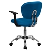Mesh Swivel Task Chair - Mid Back, with Arms, Turquoise - FLSH-H-2376-F-TUR-ARMS-GG