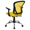 Swivel Task Chair - Mid Back, Yellow Mesh - FLSH-H-8369F-YEL-GG
